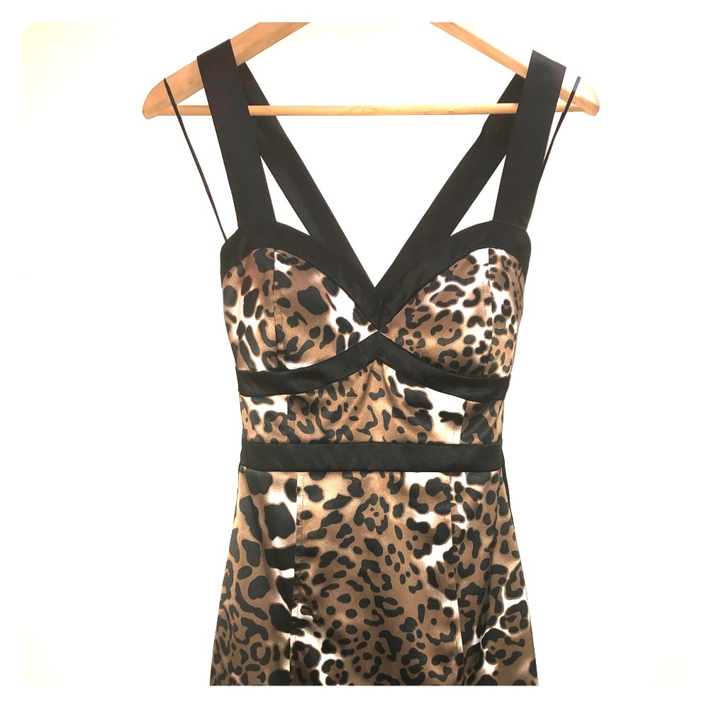 Sexy Leopard print Satin feel Dress. Size: S